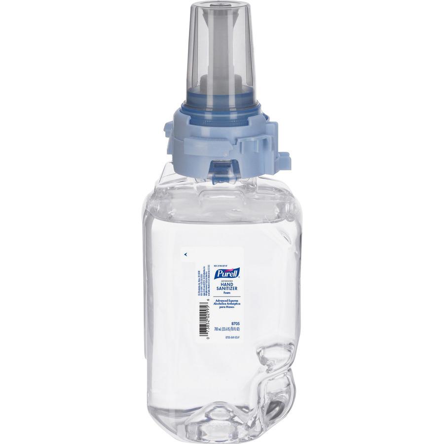 PURELL&reg; Hand Sanitizer Foam Refill - Clean Scent - 23.7 fl oz (700 mL) - Pump Bottle Dispenser - Kill Germs - Hand - Moisturizing - Clear - 4 / Carton. Picture 2