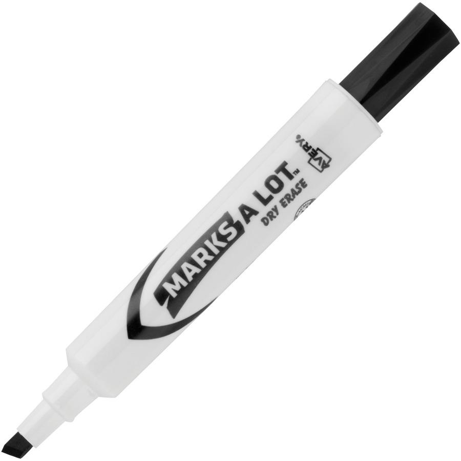 Avery&reg; Marks-A-Lot Value Pack Dry Erase Markers - Chisel Marker Point Style - Black - 200 / Carton. Picture 8