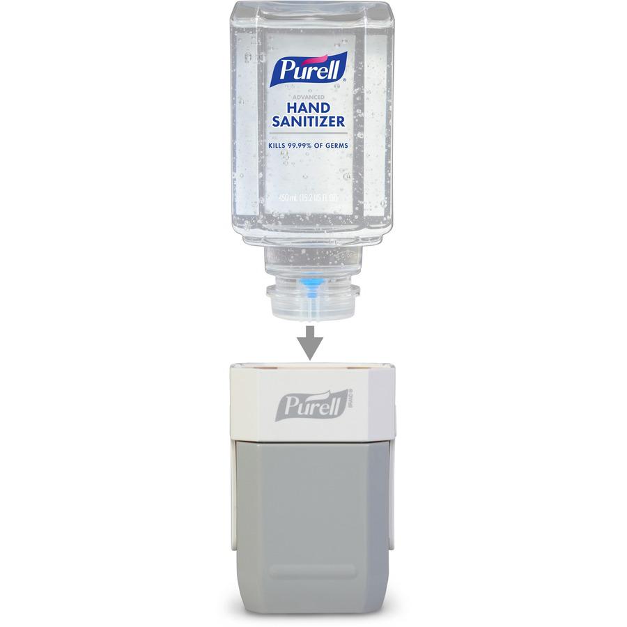 PURELL&reg; Advanced Hand Sanitizer Gel Refill - Clean Scent - 15.2 fl oz (450 mL) - Push Pump Dispenser - Kill Germs - Hand, Skin - Clear - Dye-free, Refillable, Unscented - 6 / Carton. Picture 4