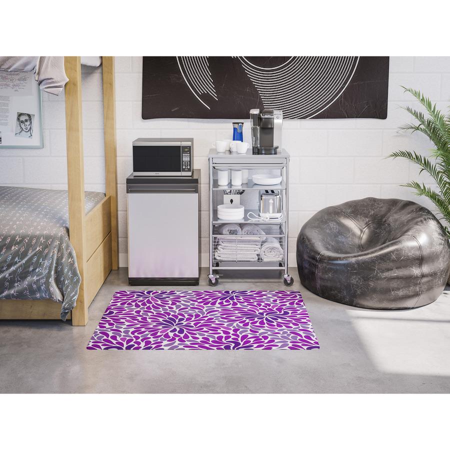 Deflecto FashionMat Purple Rain Chair Mat - Home, Office, Classroom, Hard Floor, Pile Carpet, Dorm Room - 40" Length x 35" Width x 0.050" Thickness - Rectangular - Purple Rain - Vinyl - Multicolor - 1. Picture 6