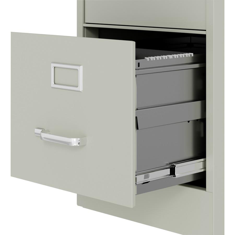 Lorell Fortress Series 22" Commercial-Grade Vertical File Cabinet - 15" x 22" x 40.2" - 3 x Drawer(s) for File - Letter - Vertical - Ball-bearing Suspension, Removable Lock, Pull Handle, Wire Manageme. Picture 3