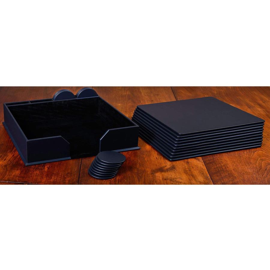 Dacasso Leatherette Conference Room Set - Rectangular - 17" Width - Leatherette, Velveteen - Navy Blue. Picture 8