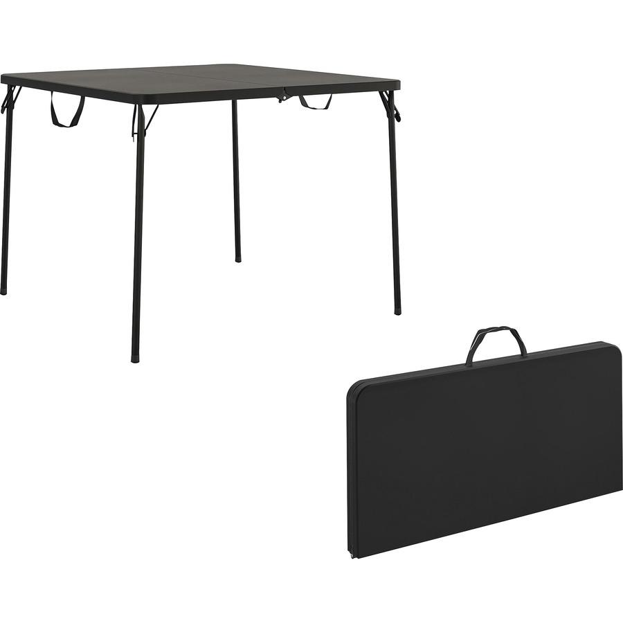 Cosco XL Fold-in-Half Card Table - Four Leg Base - 4 Legs - 200 lb Capacity x 38.50" Table Top Width x 38.50" Table Top Depth - 29.50" Height - Black - 1 Each. Picture 10