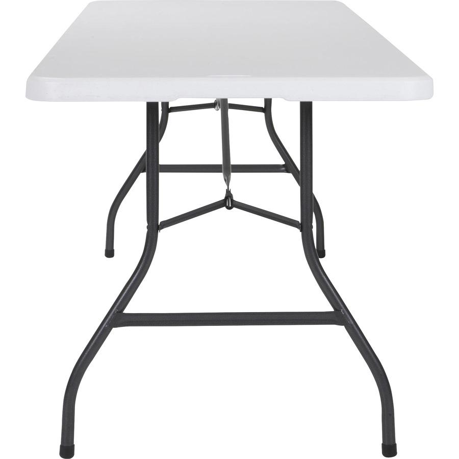 Cosco Fold-in-Half Blow Molded Table - Rectangle Top - Four Leg Base - 4 Legs - 300 lb Capacity x 30" Table Top Width x 96" Table Top Depth - 29.25" Height - White - 1 Each. Picture 13