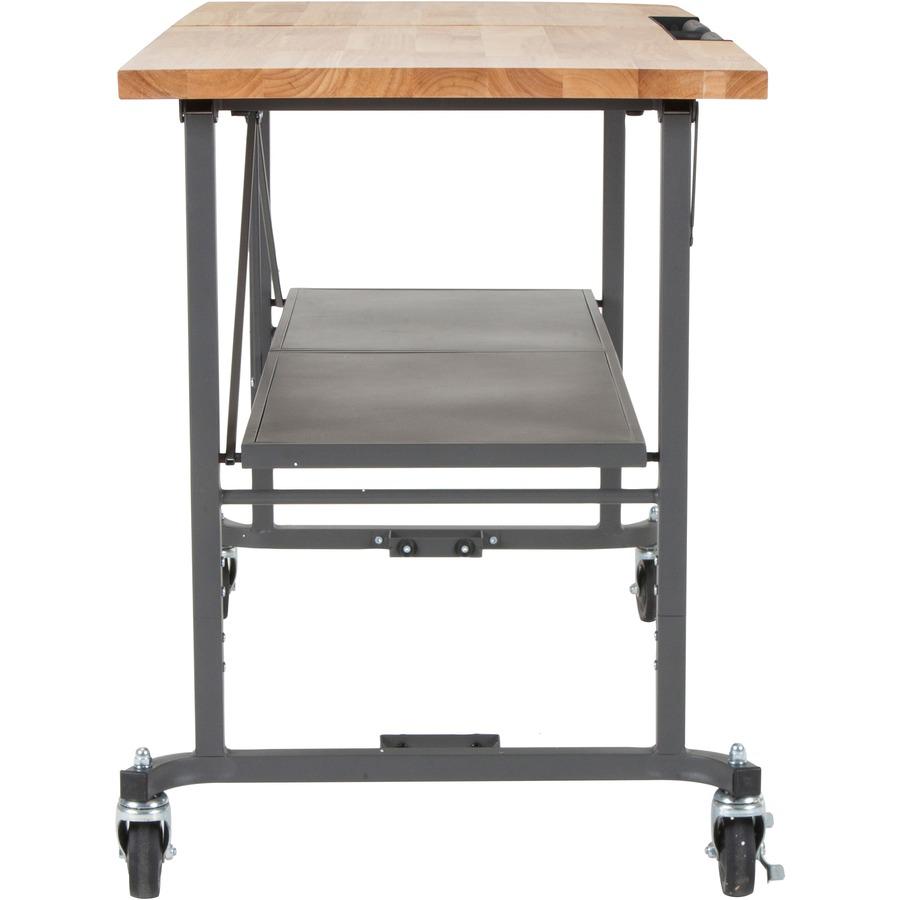 Cosco SmartFold Butcher Block Portable Workbench - 400 lb Capacity - 52" Table Top Width x 34.80" Table Top Depth - 25.50" HeightAssembly Required - Gray - 1 Each. Picture 5