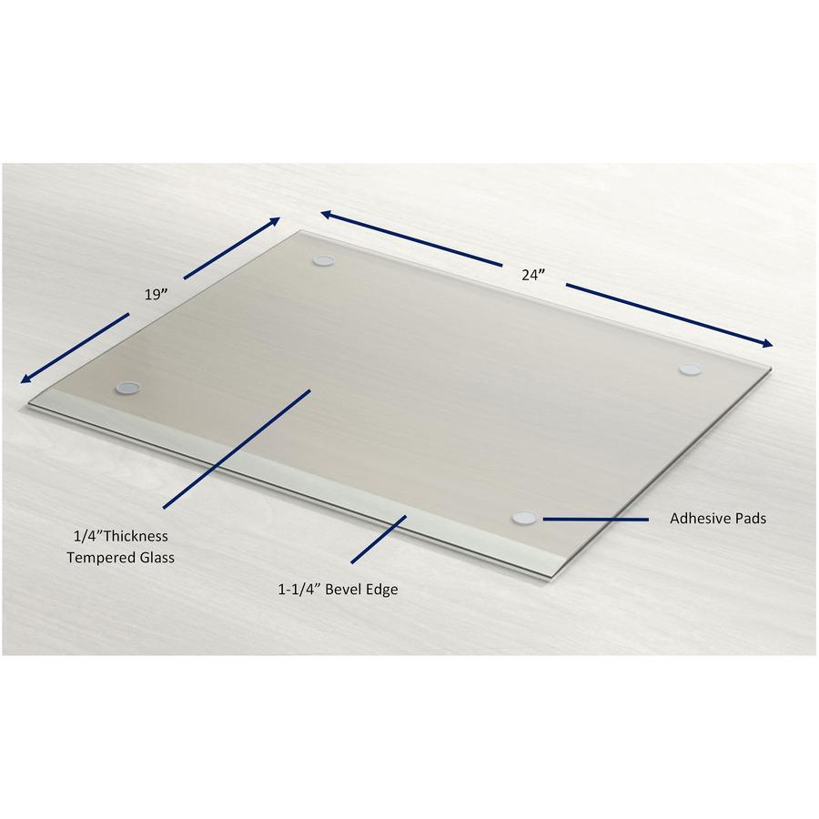 Lorell Desk Pad - Rectangle - 24" Width - Rubber - Clear. Picture 5