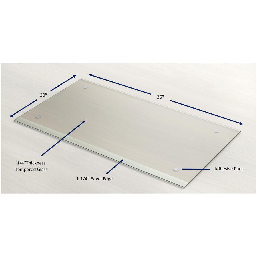 Lorell Desk Pad - Rectangle - 36" Width - Rubber - Clear. Picture 6