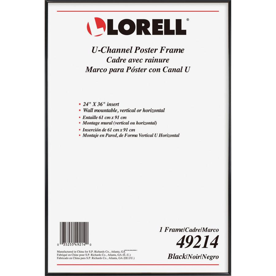 Lorell Poster Frames - 24" x 36" Frame Size - Rectangle - Horizontal, Vertical - 6 / Carton - Black. Picture 2