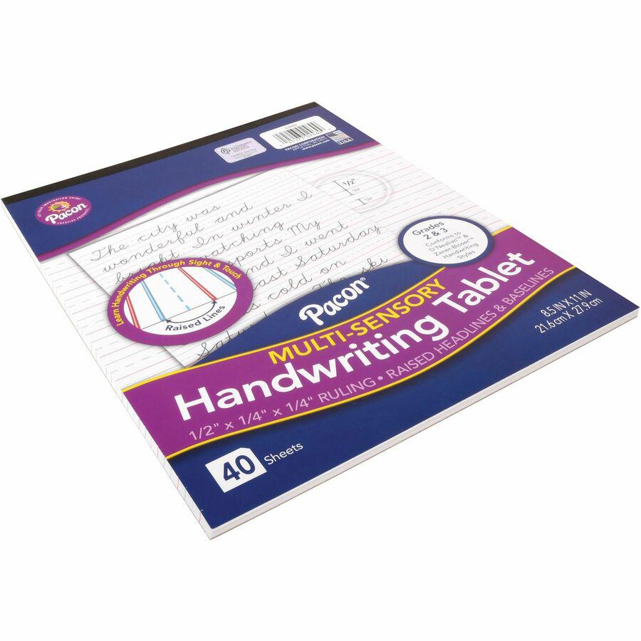 Pacon Multi-Sensory Ruled Handwriting Tablet - Student - 1 Each - White. Picture 3