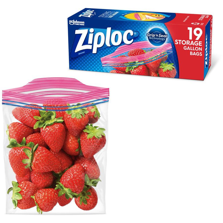 Ziploc&reg; Gallon Storage Bags - 1 gal Capacity - Sliding Closure - 19/Box - Storage, Food, Vegetables, Fruit, Cosmetics, Yarn, Poultry, Meat, Business Card, Map. Picture 6