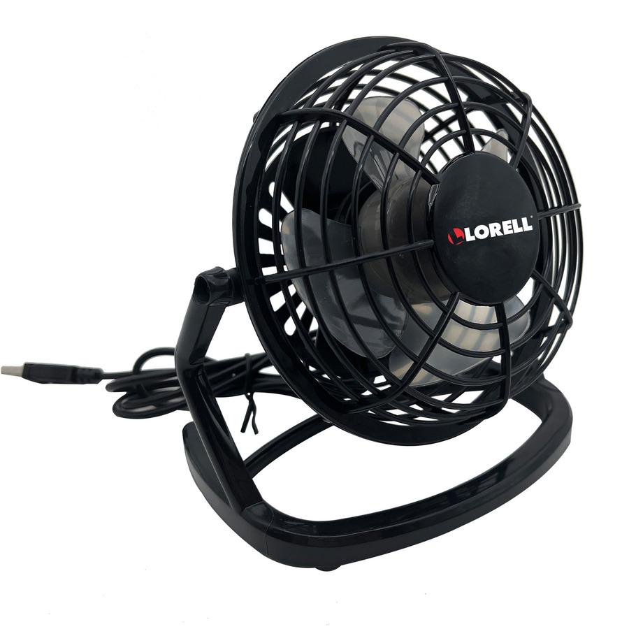 Lorell USB-powered Personal Fan - Adjustable Tilt Head, Durable, USB Powered, Compact - Metal, Plastic - Black. Picture 5