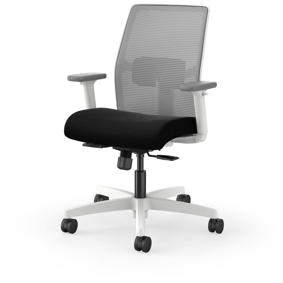 HON Ignition Low-back Task Chair - Black Seat - Fog Mesh Back - Designer White Frame - Low Back - 1 Each. Picture 6