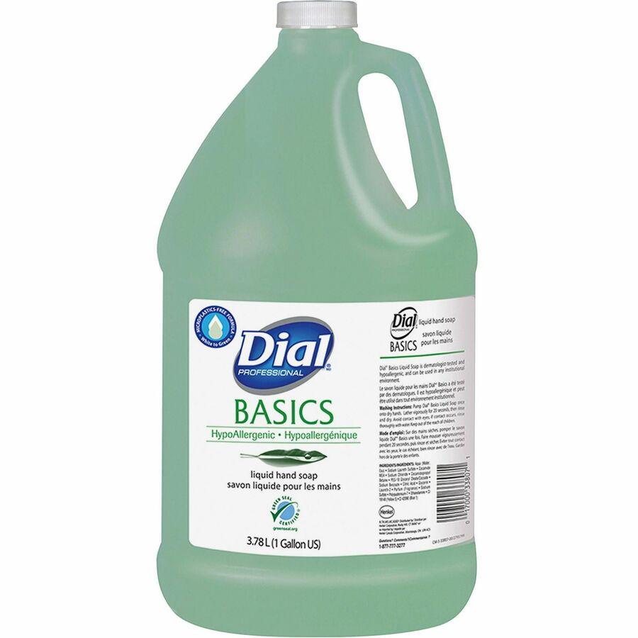 Dial Basics Liquid Hand Soap - 1 gal (3.8 L) - Hand, Healthcare, School, Office, Restaurant, Daycare - Green - 4 / Carton. Picture 2