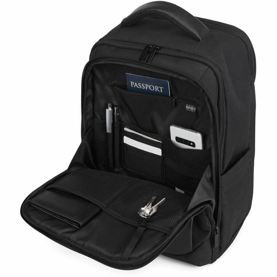 bugatti Carrying Case (Backpack) for 15.6" Notebook - Black - Damage Resistant - Polyester Body - Shoulder Strap, Handle - 16.8" Height x 11.8" Width x 7.3" Depth - 1 Each. Picture 10
