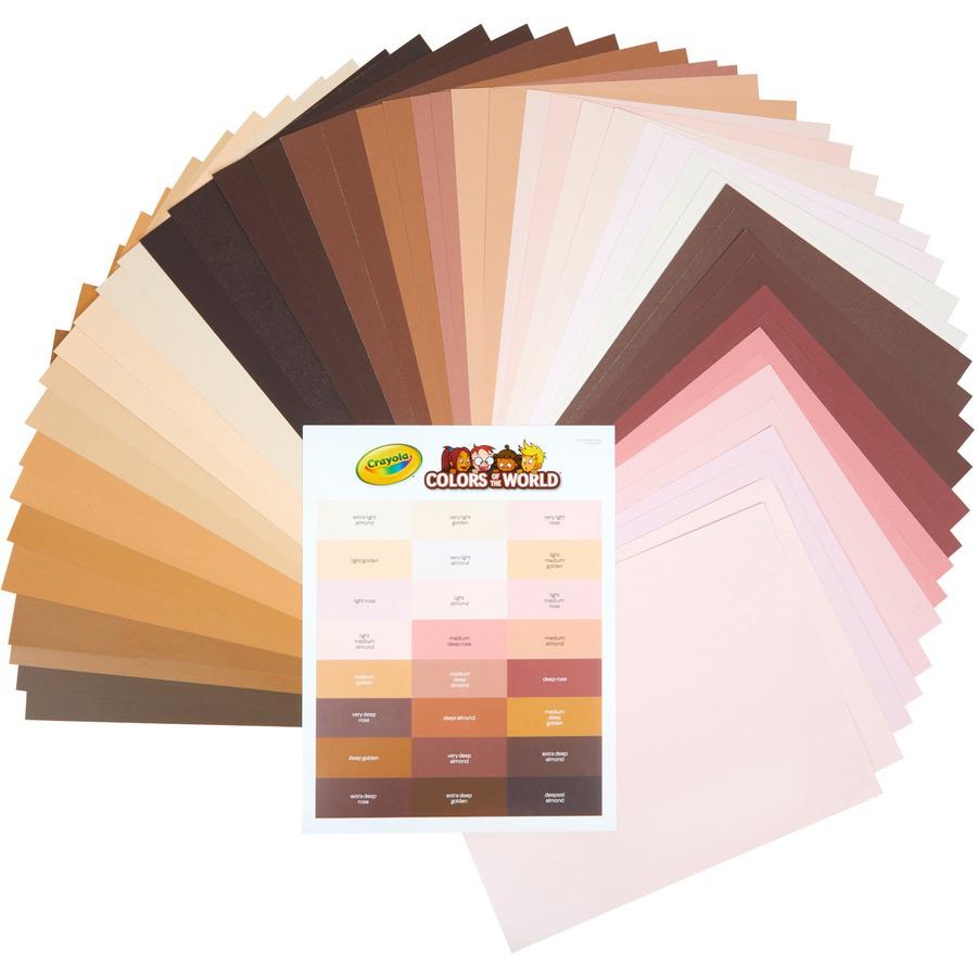 Crayola Colors of the World Construction Paper - Student, Construction, Artwork - 24 Piece(s) - 8.50"Width x 11"Length - 48 / Pack - Multi - Paper. Picture 3