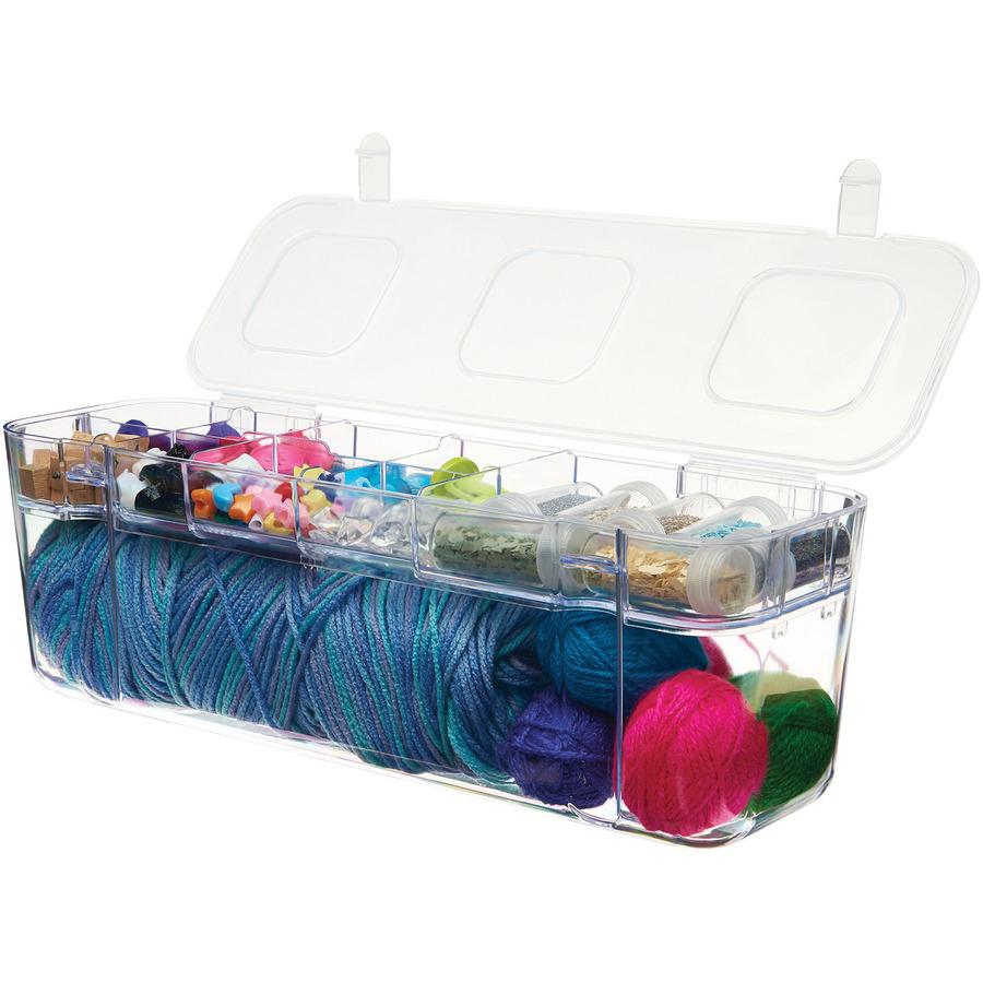 Deflecto Caddy Storage Tray - 9 Compartment(s) - 1.3" Height x 13.1" Width x 3.8" DepthDesktop - Portable, Stackable - Clear - Polystyrene - 1 Each. Picture 10