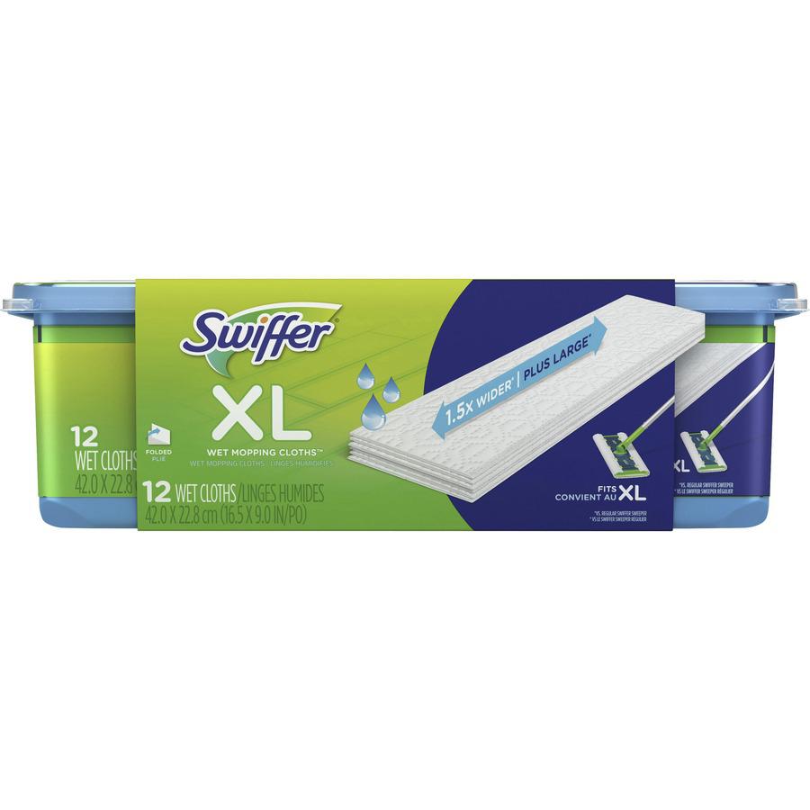 Swiffer Sweeper XL Wet Mopping Pads - X-Large - White - 12 Per Pack - 6 / Carton. Picture 2