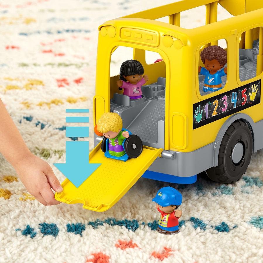 Fisher-Price Little People Toddler Learning Toy, Big Yellow School Bus Musical Push Toy - 1-5 Year Age - 1 Each - Yellow. Picture 3