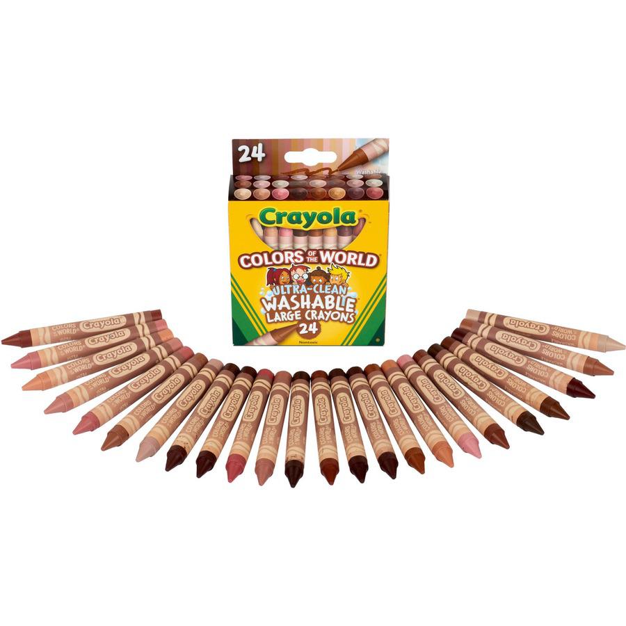 Crayola Ultra-Clean Washabe Large Crayons - Assorted, Almond, Rose, Gold - 24 / Pack. Picture 8