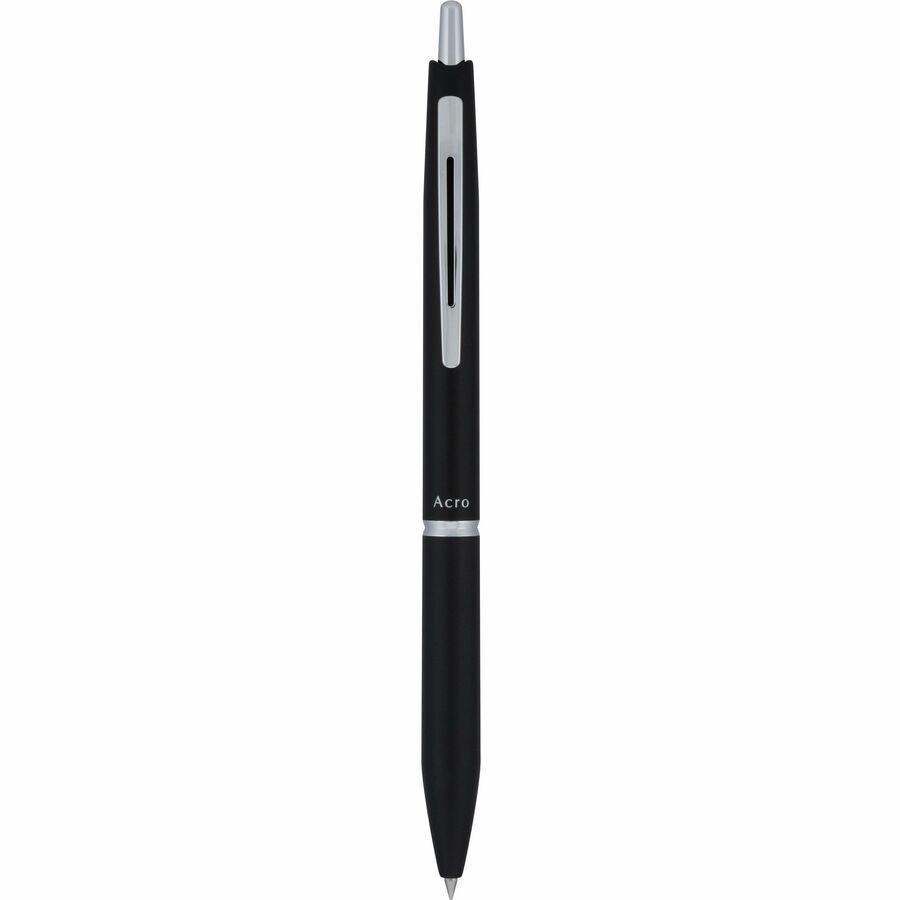 Acroball Ballpoint Pen - Fine Pen Point - 0.7 mm Pen Point Size - Refillable - Retractable - Black Gel-based Ink - Black Barrel - Tungsten Carbide Tip. Picture 4