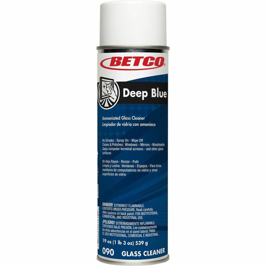 Betco Deep Blue Glass & Surface Cleaner - 19 oz (1.19 lb) - 12 / Carton - Quick Drying, Non-abrasive - White. Picture 2