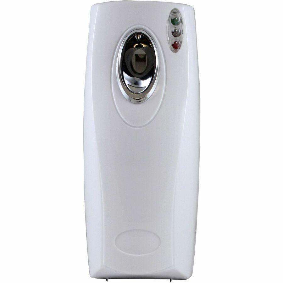 Claire Metered Air Freshener Dispenser - 0.13 Hour, 0.25 Hour, 0.50 Hour - Wall - 2 x C Battery - 12 / Carton - White. Picture 2