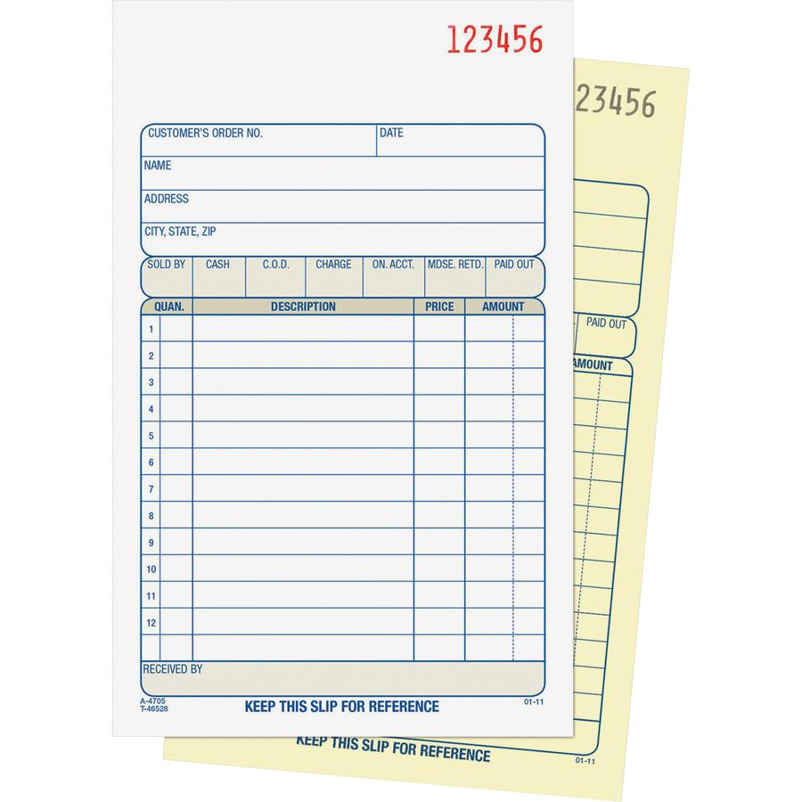 Adams Carbonless 2-part Numbered Sales Order Books - 50 Sheet(s) - 2 PartCarbonless Copy - 4.18" x 7.18" Sheet Size - White - Assorted Sheet(s) - Red Print Color - 1 Each. Picture 2