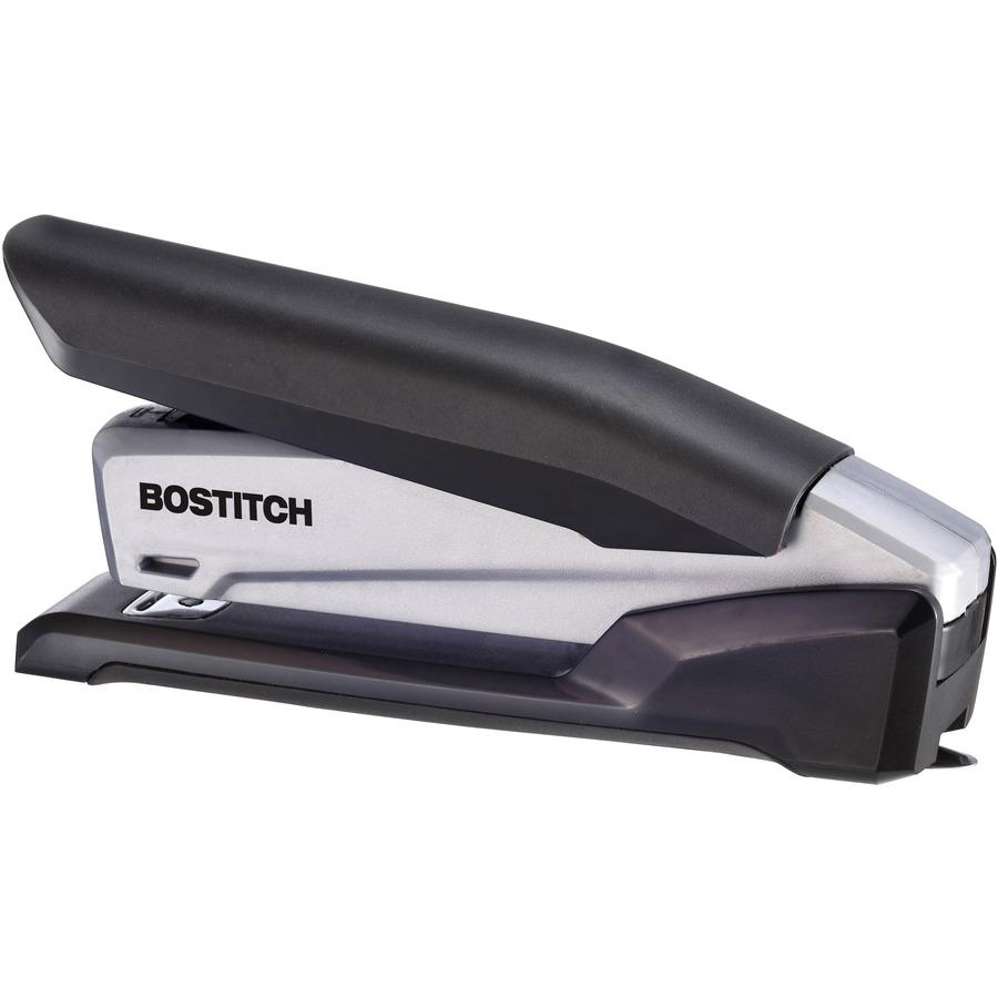 Bostitch InPower Spring-Powered Antimicrobial Desktop Stapler - 20 Sheets Capacity - 210 Staple Capacity - Full Strip - 1 Each - Silver, Black. Picture 9