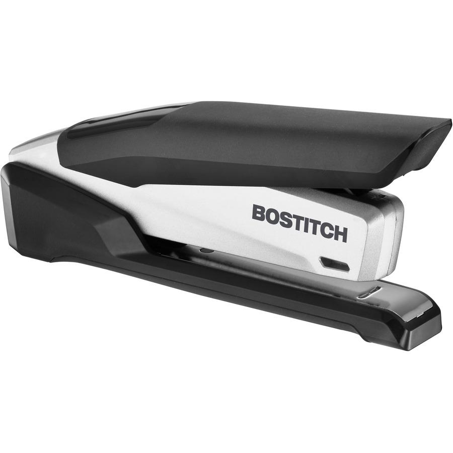 Bostitch InPower Spring-Powered Antimicrobial Desktop Stapler - 28 Sheets Capacity - 210 Staple Capacity - Full Strip - 1 Each - Silver, Black. Picture 10