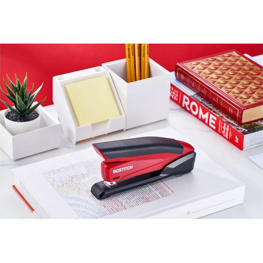 Bostitch InPower Spring-Powered Antimicrobial Desktop Stapler - 20 Sheets Capacity - 210 Staple Capacity - Full Strip - 1 Each - Red. Picture 12