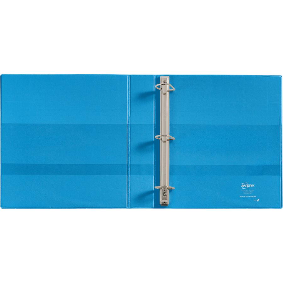 Avery&reg; Heavy-duty Nonstick View Binder - 1 1/2" Binder Capacity - Letter - 8 1/2" x 11" Sheet Size - 375 Sheet Capacity - 3 x Slant D-Ring Fastener(s) - 4 Internal Pocket(s) - Poly - Light Blue - . Picture 3