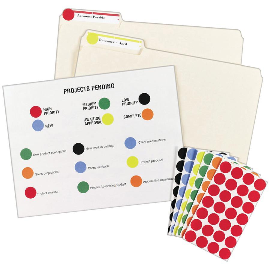 Avery&reg; Color-Coding Labels - - Height3/4" Diameter - Removable Adhesive - Round - Laser, Inkjet - Black - Paper - 28 / Sheet - 1008 / Pack - Self-adhesive. Picture 5