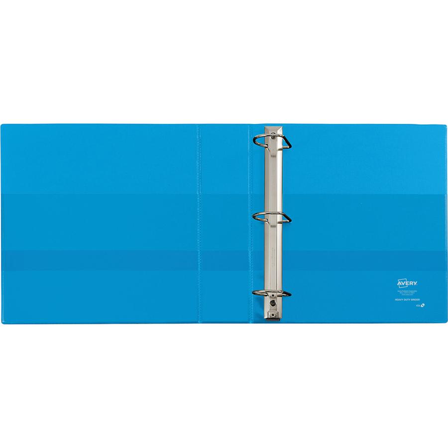 Avery&reg; Heavy-duty Nonstick View Binder - 2" Binder Capacity - Letter - 8 1/2" x 11" Sheet Size - 500 Sheet Capacity - 3 x Slant D-Ring Fastener(s) - 4 Internal Pocket(s) - Poly - Light Blue - Recy. Picture 2