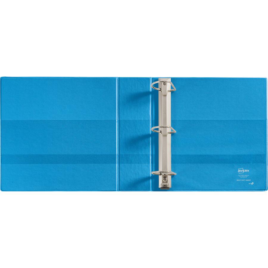 Avery&reg; Heavy-duty Nonstick View Binder - 3" Binder Capacity - Letter - 8 1/2" x 11" Sheet Size - 600 Sheet Capacity - 3 x Slant D-Ring Fastener(s) - 4 Internal Pocket(s) - Poly - Light Blue - Recy. Picture 2