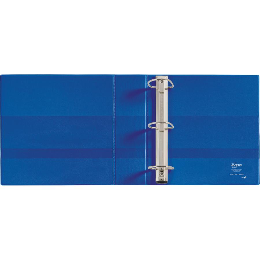 Avery&reg; 3" Heavy Duty Binder - 3" Binder Capacity - Letter - 8 1/2" x 11" Sheet Size - 670 Sheet Capacity - Ring Fastener(s) - 4 Pocket(s) - Polypropylene - Recycled - Pocket, Heavy Duty, One Touch. Picture 6