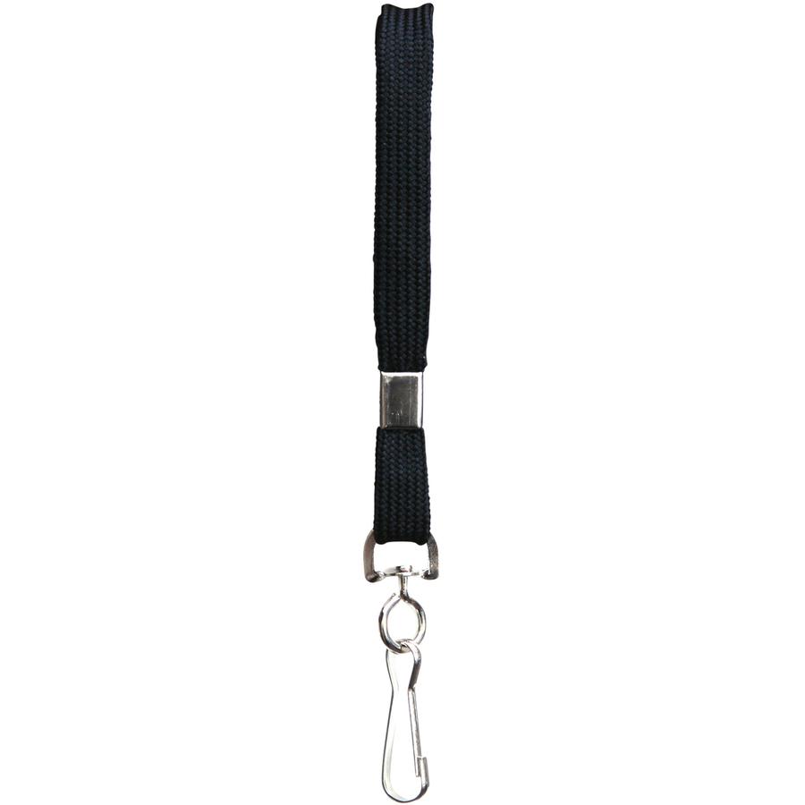 SICURIX Shoelace-style Flat Hook Lanyard - 100 / Box - 36" Length - Black. Picture 3