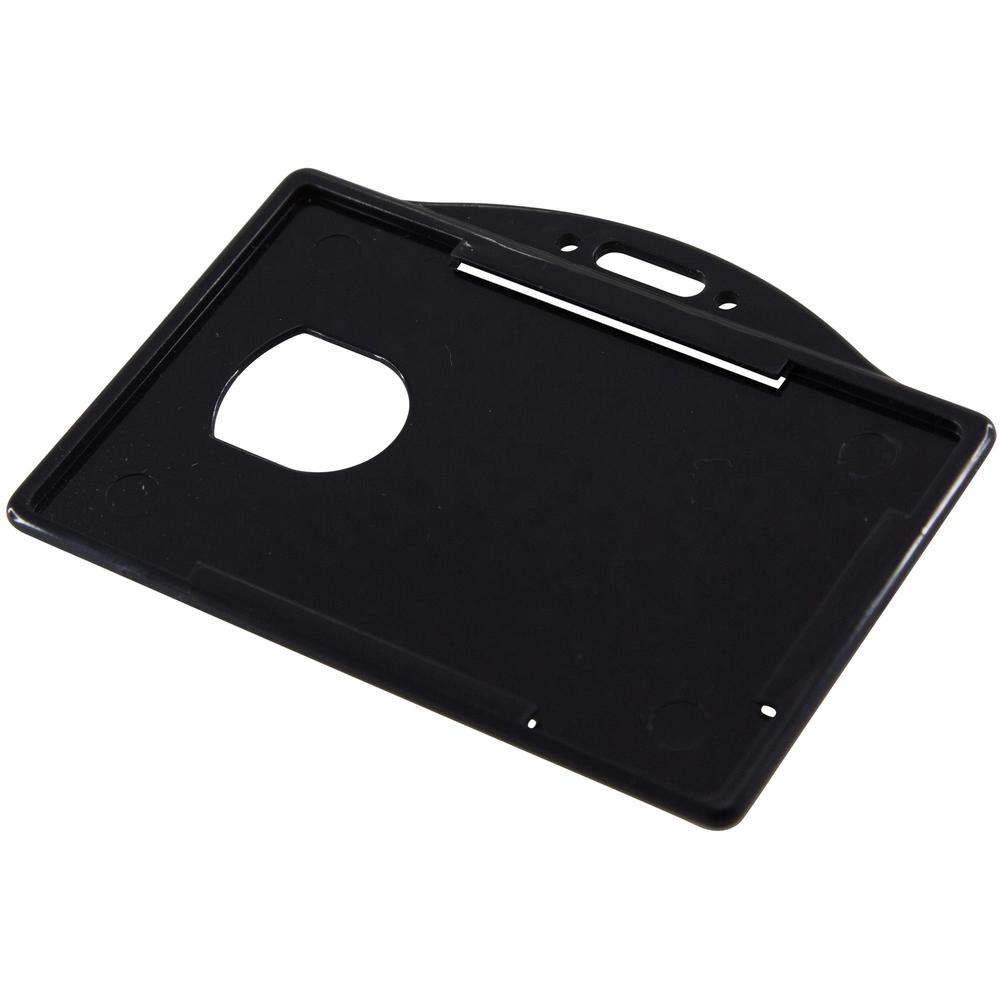 SICURIX Horizontal Black Frame ID Card Holder - Plastic - 25 / Pack - Black. Picture 6