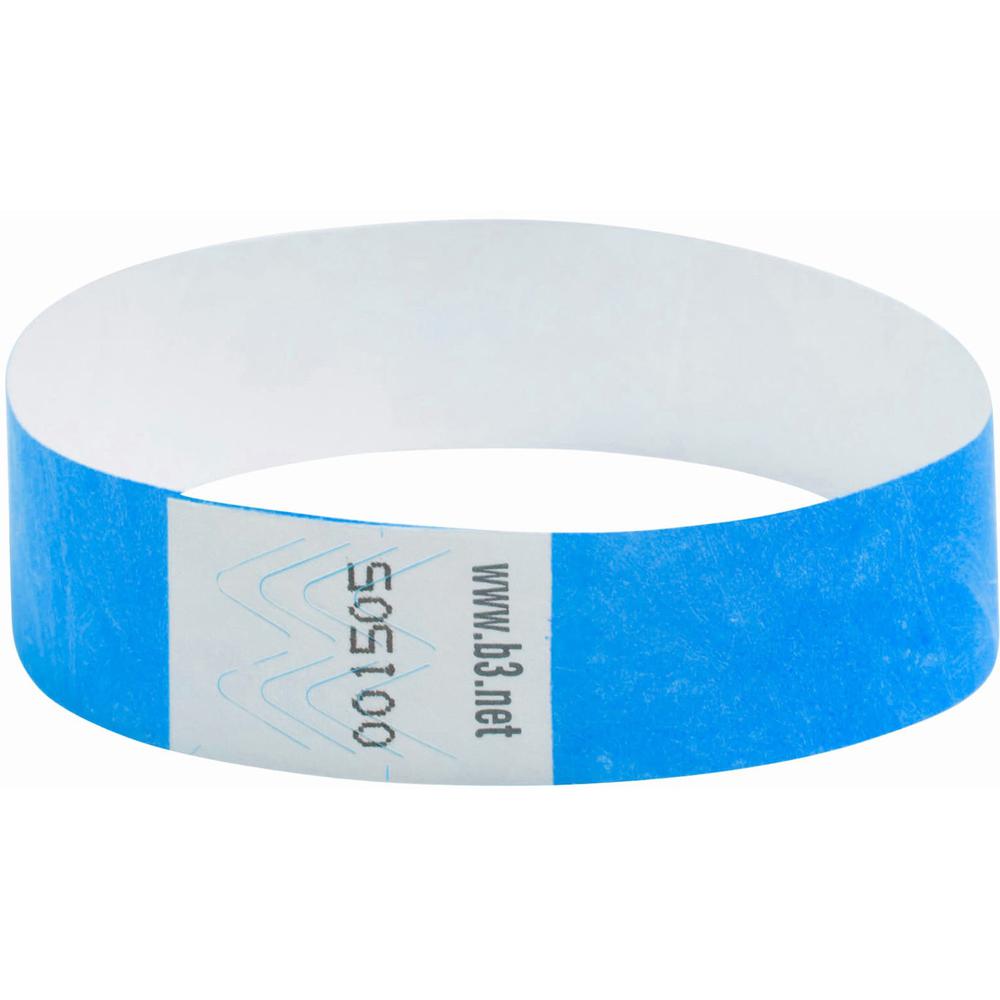 SICURIX Standard Dupont Tyvek Security Wristband - 100 / Pack - 0.8" Height x 10" Width Length - Blue - Tyvek. Picture 5