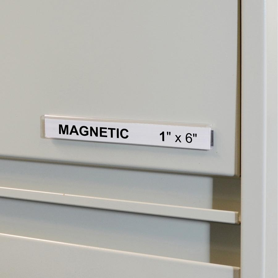 C-Line HOL-DEX Magnetic Shelf/Bin Label Holders - 1-Inch x 6-Inch, 10/BX, 87227. Picture 4
