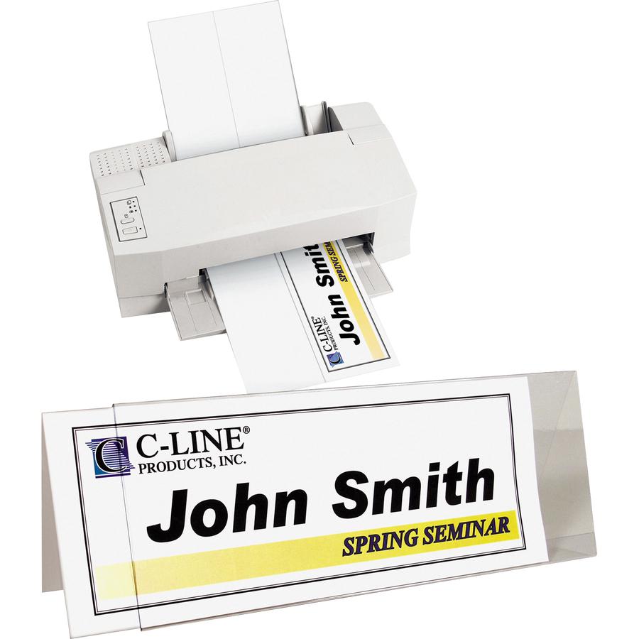 C-Line Heavyweight Rigid Plastic Name Tent Holder - Large Size, 4-1/4 x 11, 25/BX, 87507. Picture 4