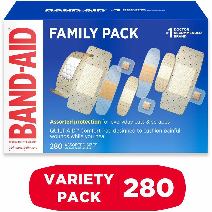 Band-Aid Adhesive Bandages Family Variety Pack - 280/Box - White. Picture 11