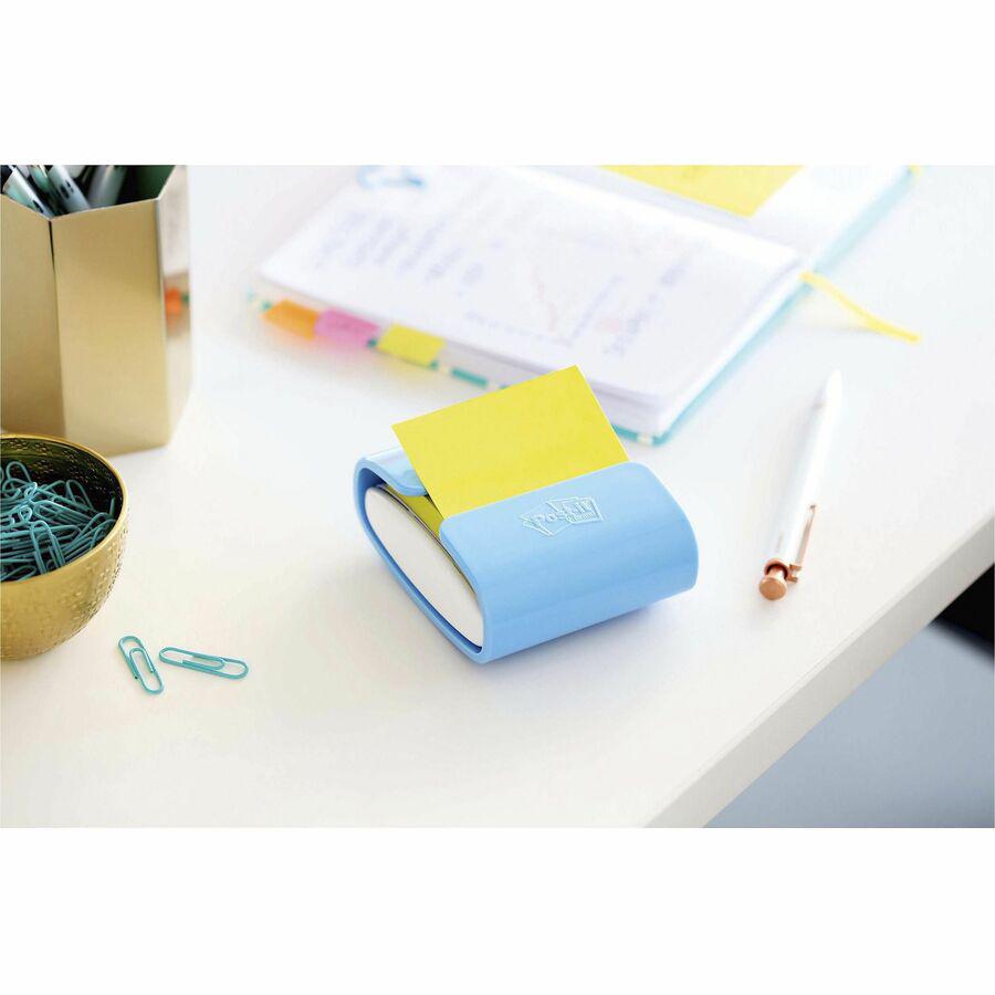 Post-it&reg; Dispenser Notes - 1200 - 3" x 3" - Square - 100 Sheets per Pad - Unruled - Limeade, Citron, Blue Paradise - Paper - Pop-up, Refillable, Self-adhesive, Repositionable - 12 / Pack. Picture 9