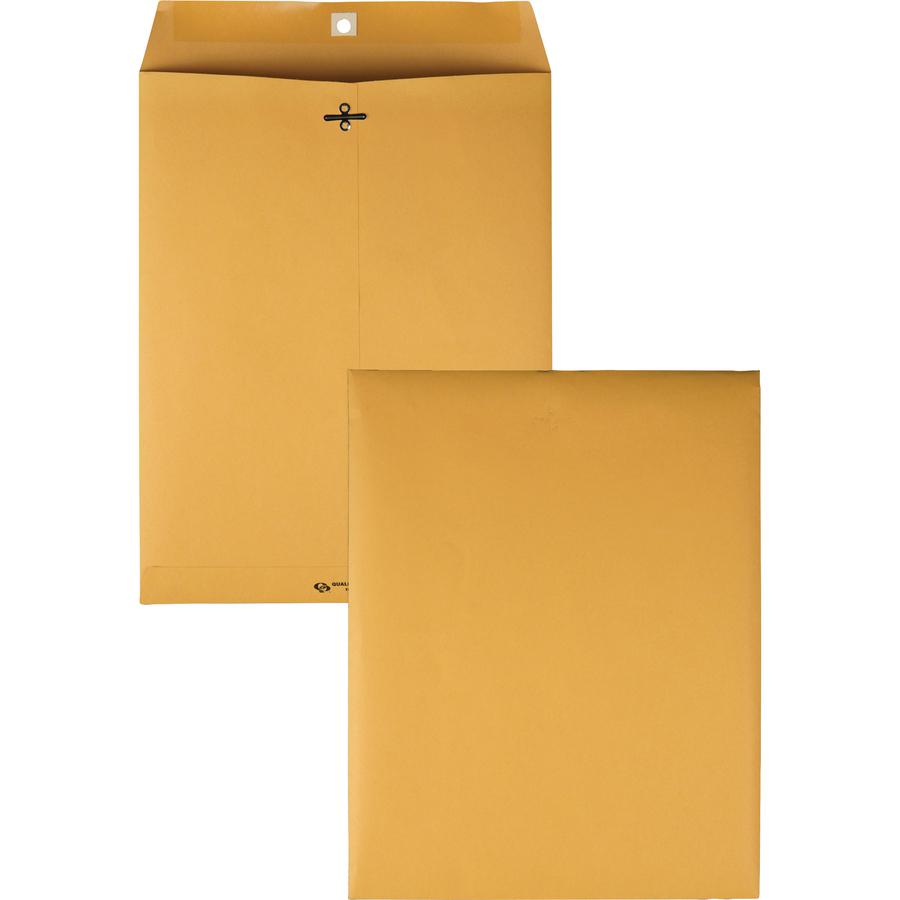 Quality Park Gummed Kraft Clasp Envelopes - Clasp - #97 - 10" Width x 13" Length - 28 lb - Gummed - Kraft - 100 / Box - Kraft. Picture 8