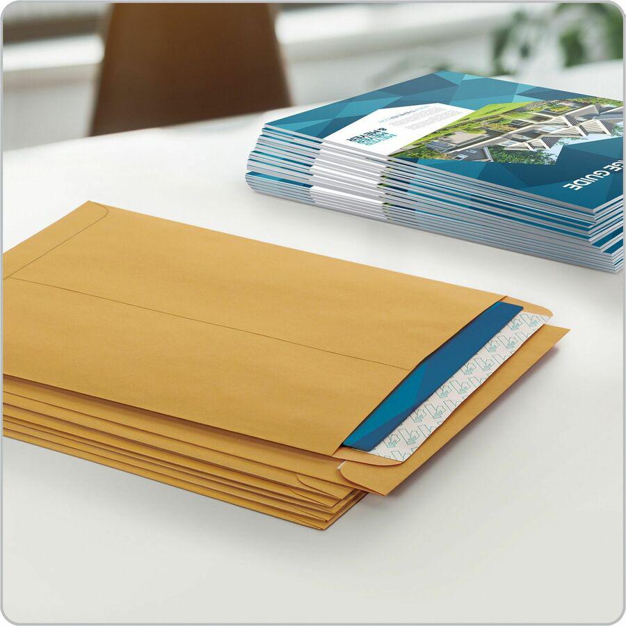 Quality Park 9 x 12 Catalog Envelopes with Redi-Strip&reg; Closure - Catalog - #10 1/2 - 9" Width x 12" Length - 28 lb - Self-sealing - Kraft - 100 / Box - Kraft. Picture 8