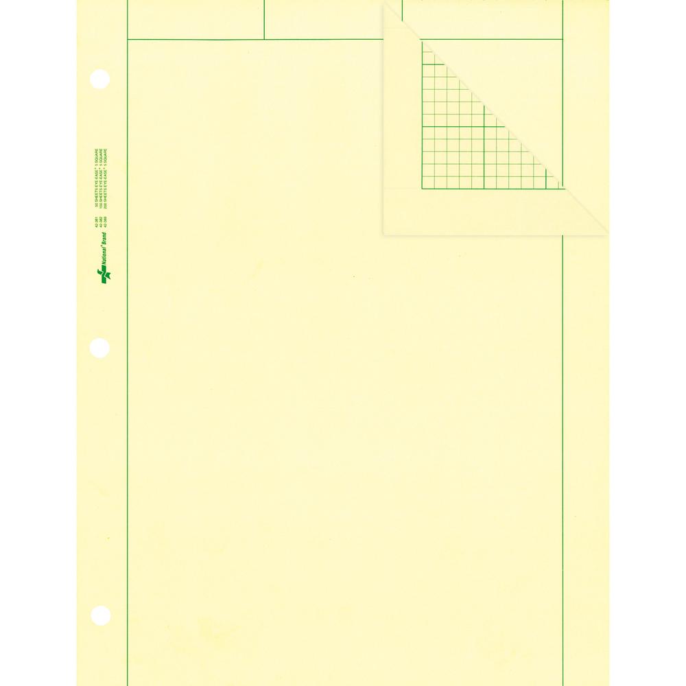 Rediform Computation Pads - Letter - 100 Sheets - Stapled/Glued - Letter - 8 1/2" x 11" - Green Paper - Subject - 100 / Pad. Picture 4