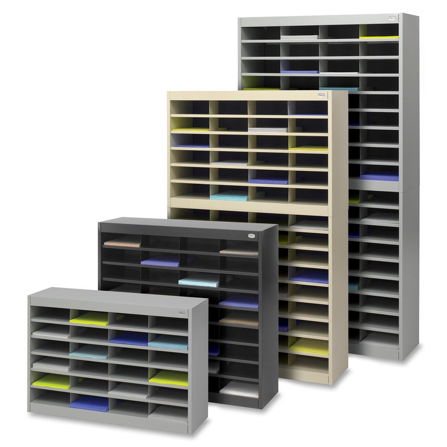 Safco E-Z Stor Steel Literature Organizers - 750 x Sheet - 24 Compartment(s) - Compartment Size 3" x 9" x 12.25" - 25.8" Height x 37.5" Width x 12.8" Depth - 50% Recycled - Steel, Fiberboard - 1 Each. Picture 3