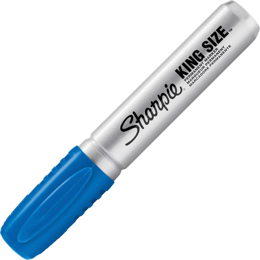 Sharpie King-Size Permanent Markers - Chisel Marker Point Style - Blue - Silver Plastic Barrel - 1 Dozen. Picture 8