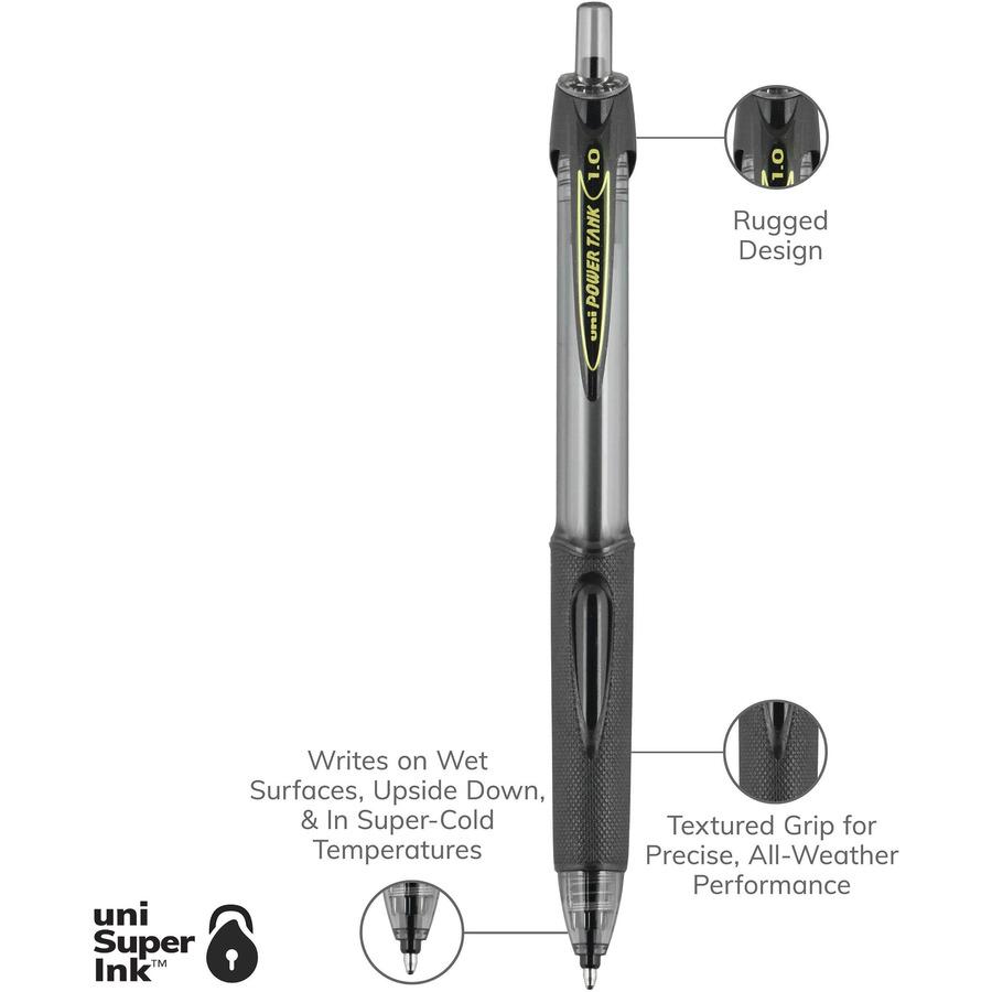 uni-ball Power Tank Retractable Ballpoint Pens - Medium Pen Point - 1 ...