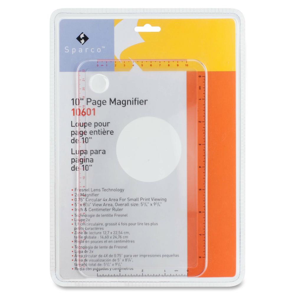 Sparco Handheld Magnifier - Magnifying Area 5" Width x 8.88" Length - Overall Size 9.8" Height x 5.8" Width - Acrylic Lens. Picture 2