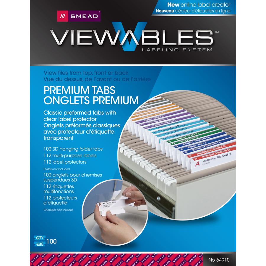 Smead Viewables Tabs with Label Protector - 1.25" Tab Height x 3.50" Tab Width. Picture 4